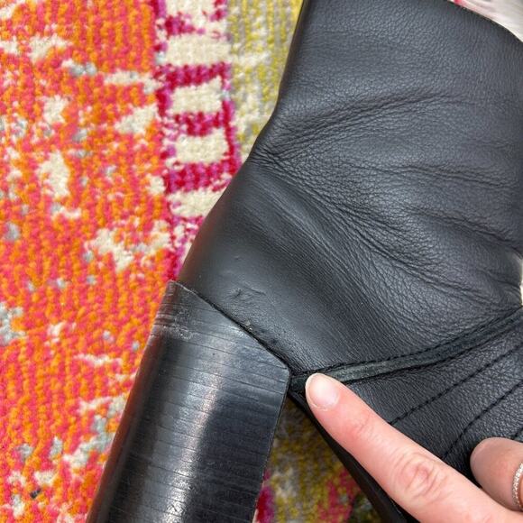Amazing Vintage Y2K 2000s Candies Black Chunky Platform Leather Heeled Boots 9 - Picture 9 of 11